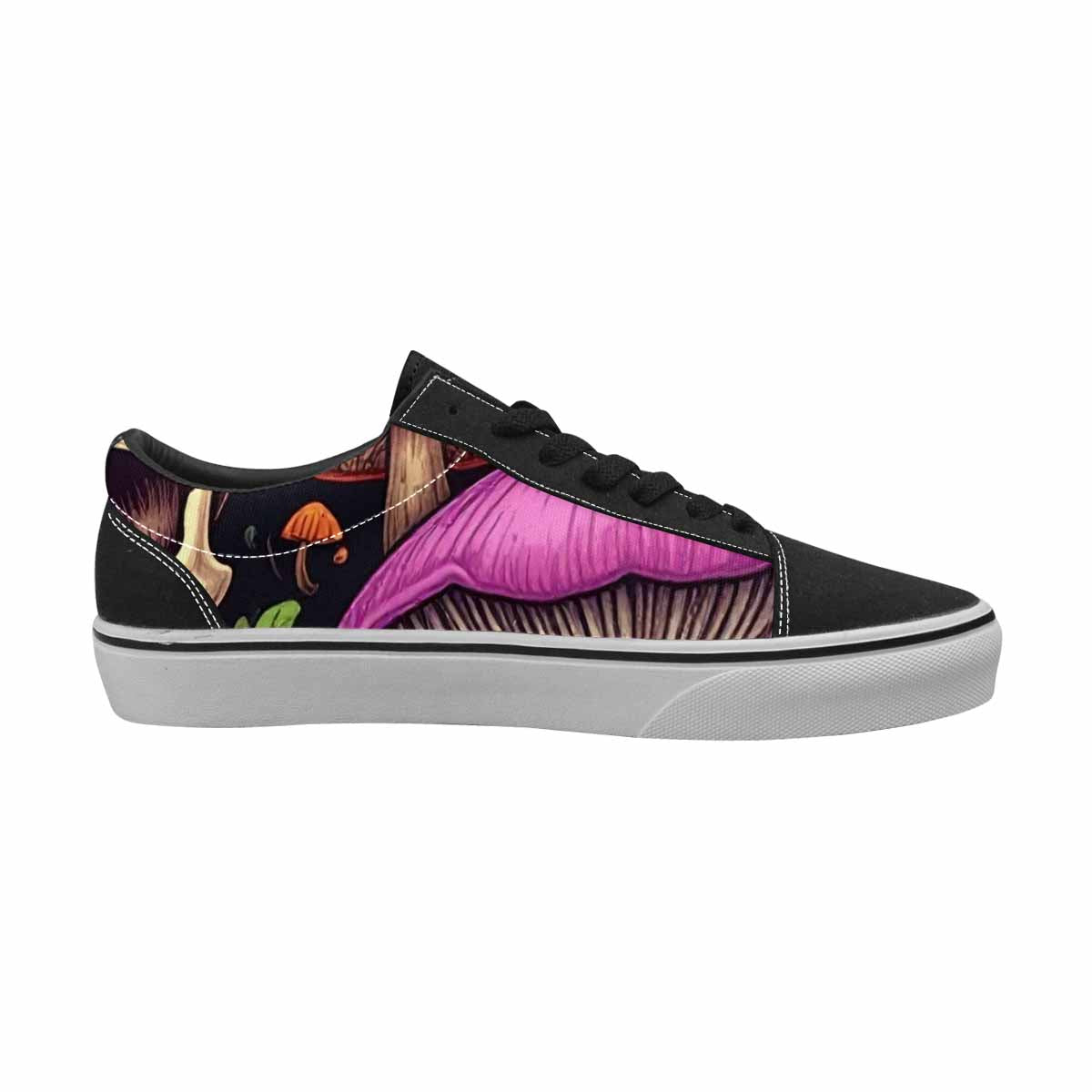WOMEN'S Mushroom Skull Canvas Lace-Up Wallpaper Art Sneakers