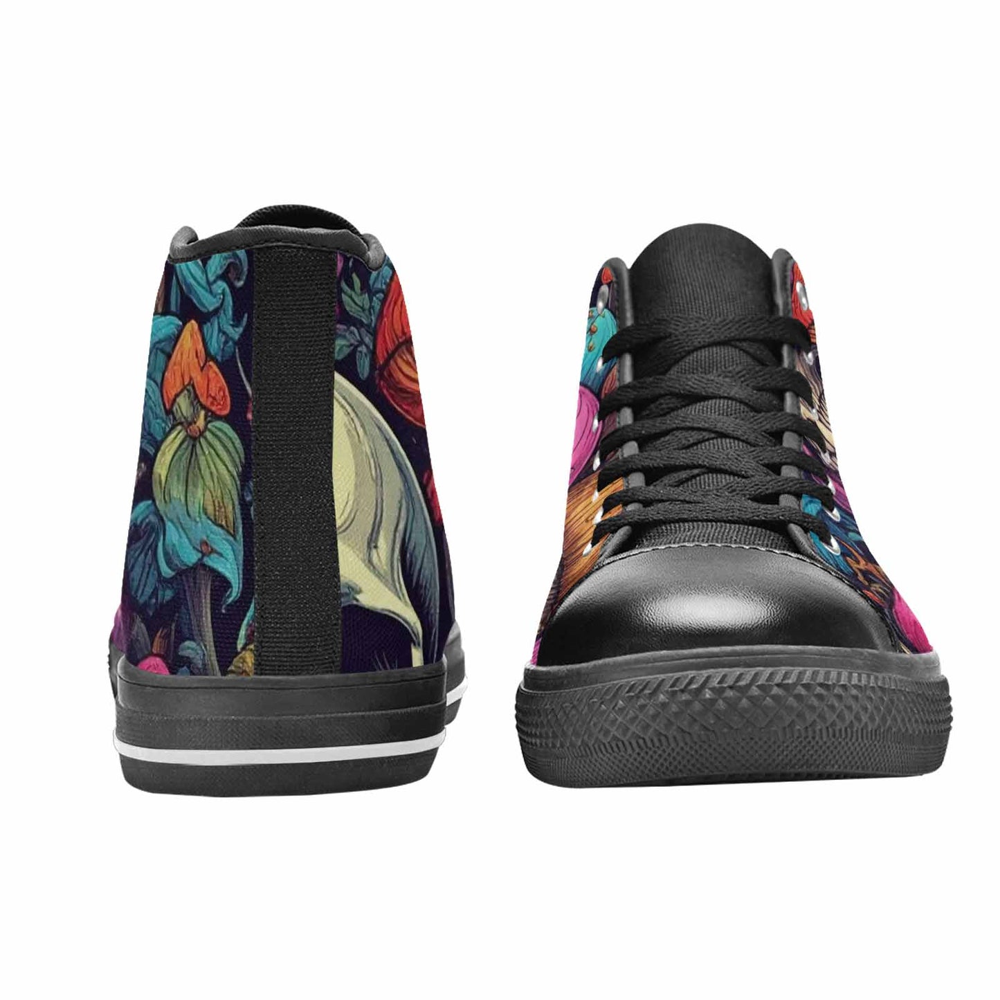 MEN'S Mushroom Skull High Top Canvas Vibrant Chaos Custom Shoes