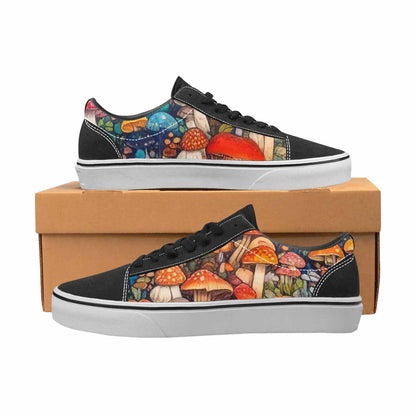 WOMEN'S Mushrooms (general) Mushrooms Pa Lace-Up Canvas Wallpaper Art Custom Sneakers