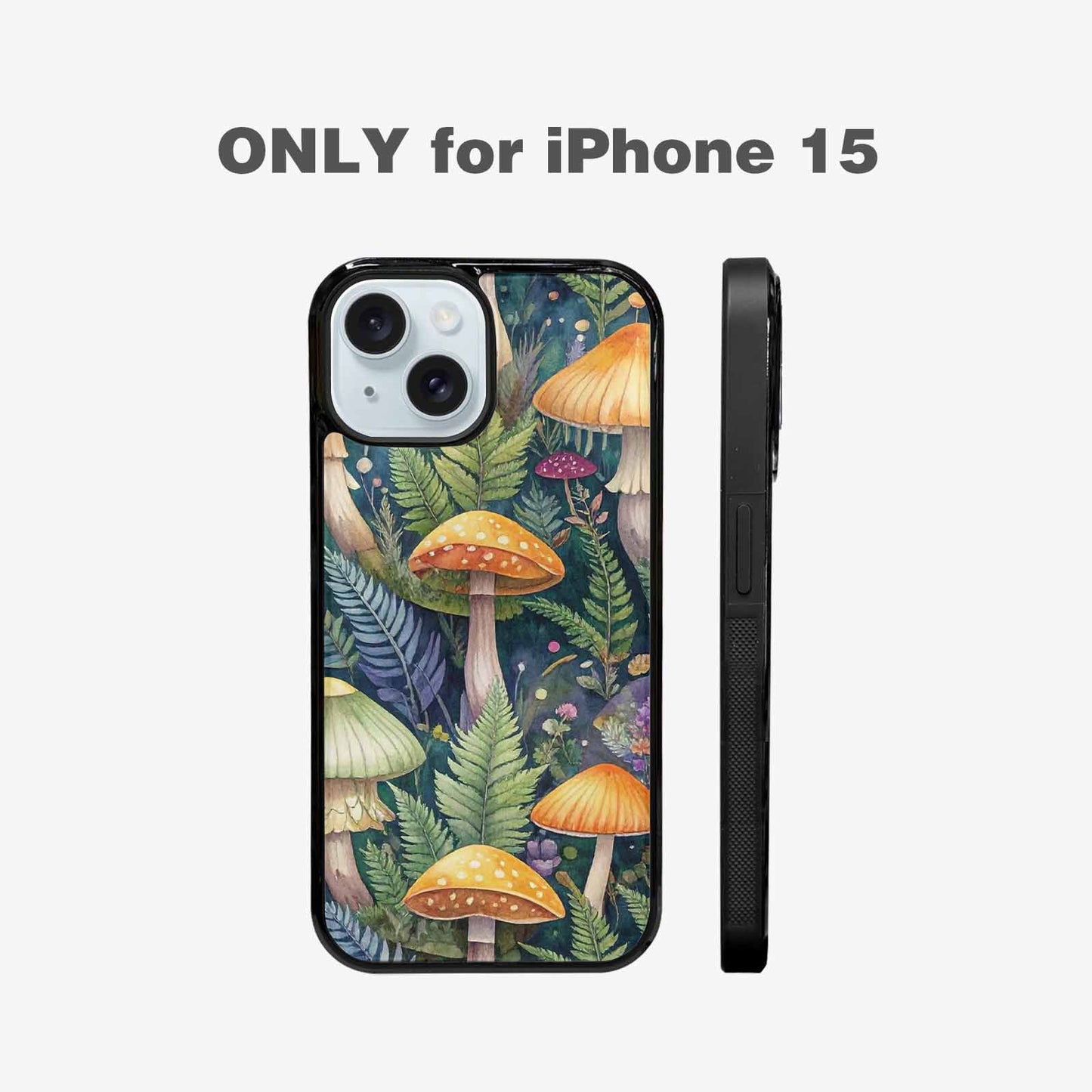 iPhone 15 Case — Mushrooms Botanicalmushrooms P, Custom Designed Case Cover