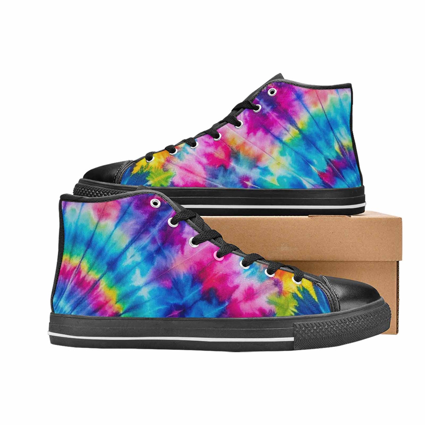 WOMEN'S Tie Dye Acid Wash Color High Top Canvas Dreamcore Custom Sneakers