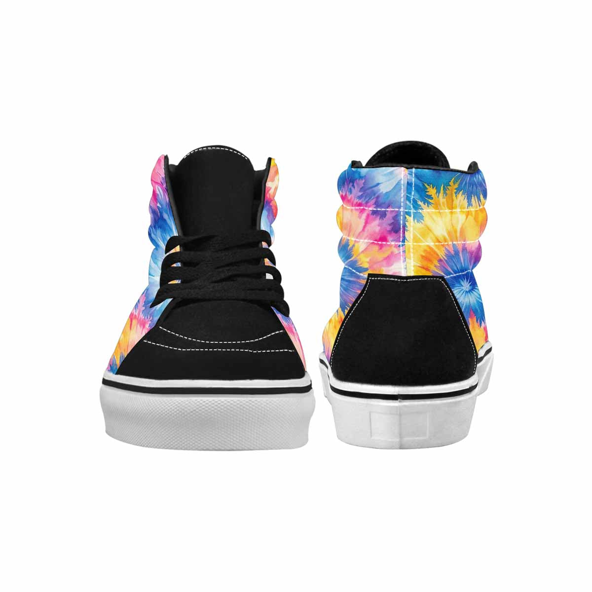 WOMEN'S Tie Dye Swirl High Top Canvas Wallpaper Art Custom Sneakers