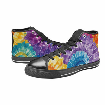 MEN'S Tie Dye Swirl High Top Canvas Wallpaper Art Custom Sneakers