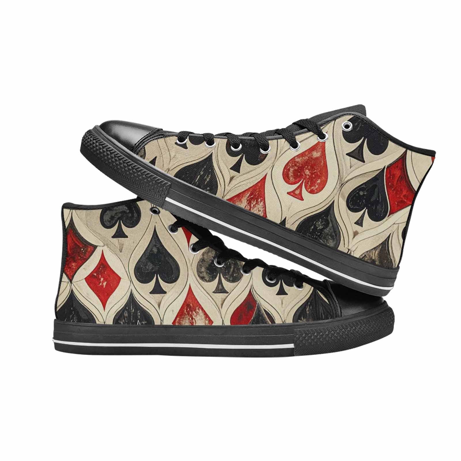 MEN'S Playing Card Suit High Top Canvas Cottagecore Shoes