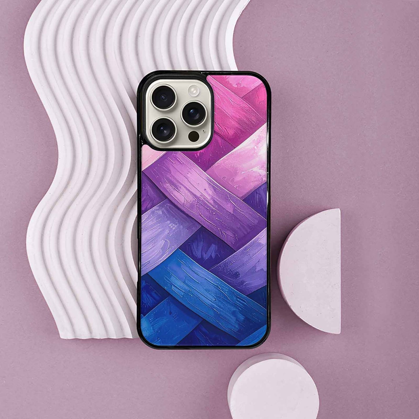 iPhone 16 Pro Max Case — Bisexual Flag Color Theme Small Rainbow, Custom Printed Phone Case