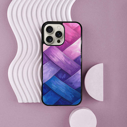 iPhone 16 Pro Max Case — Bisexual Flag Color Theme Small Rainbow, Custom Printed Phone Case