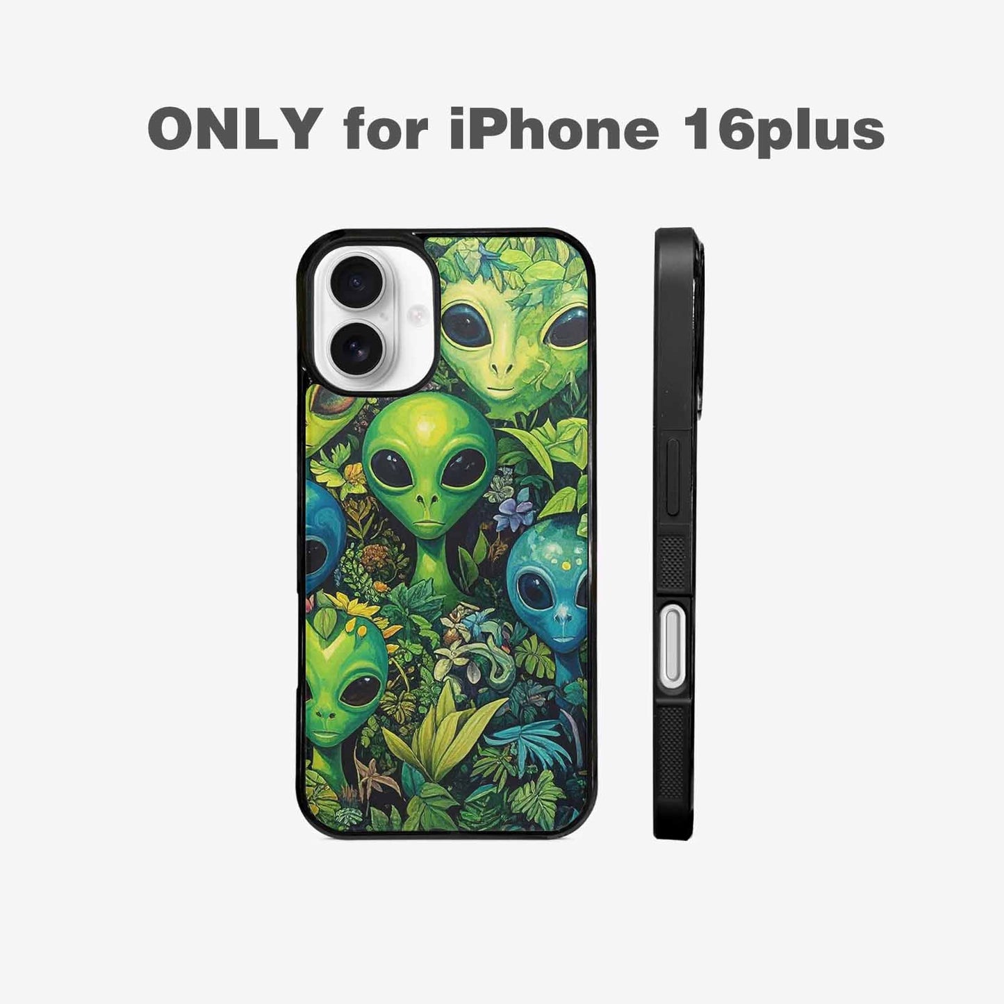 iPhone 16 Plus Case — Aliens Pattern Hundreds Of Sma Giq, Customized Protective Case