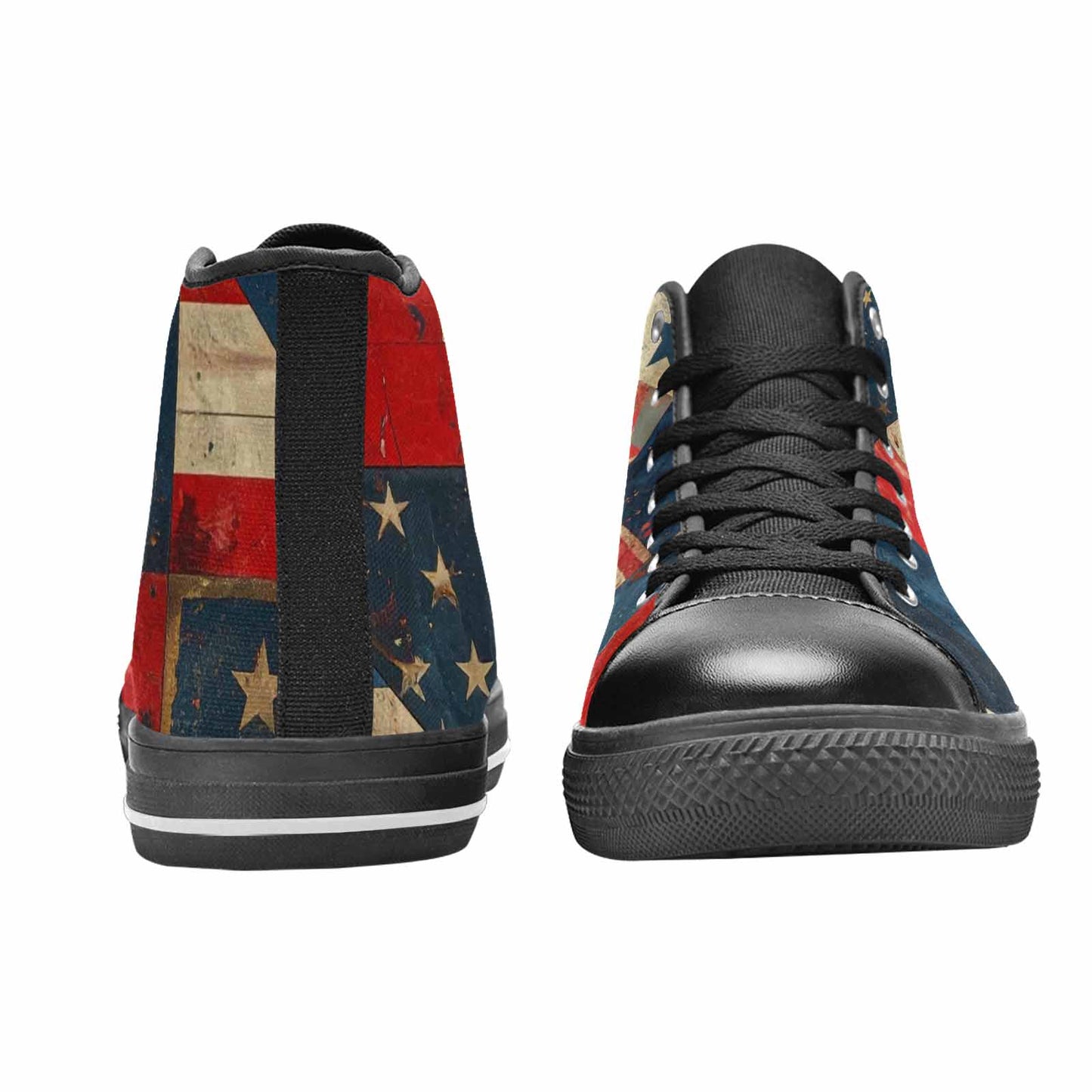 MEN'S American Flag Stars High Top Canvas Surreal Custom Shoes