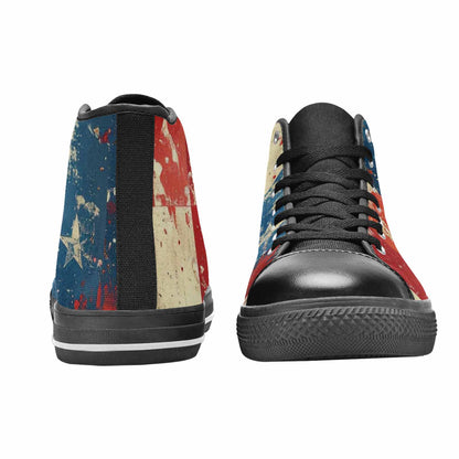 MEN'S American Flag Stars High Top Canvas Dark Academia Custom Shoes