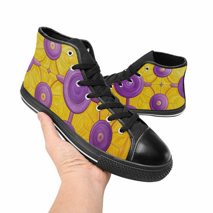 MEN'S Intersex Flag Color High Top Canvas Surreal Sneakers