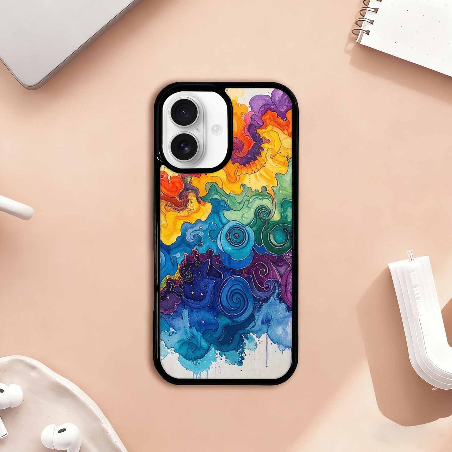 iPhone 17 Case — Tie Dye Swirls (black Tie Dye, Custom Art Phone Cover