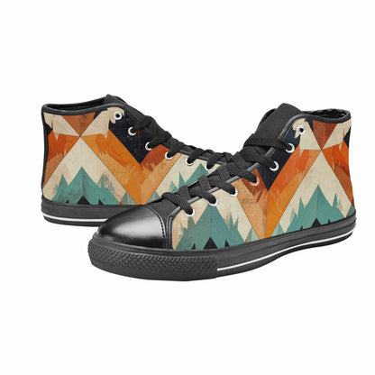 MEN'S Southwestern Geometric Diamond High Top Canvas Grunge Custom Shoes