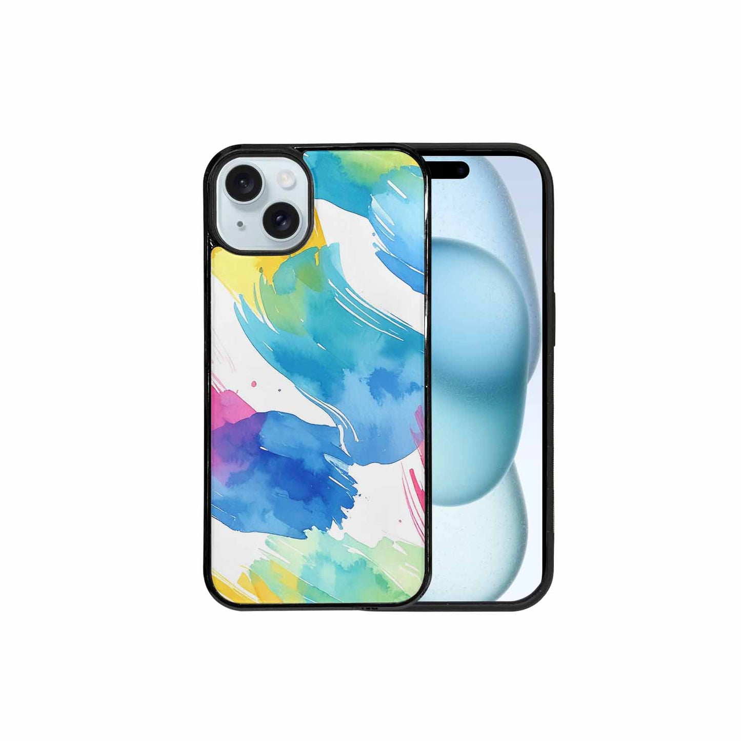 iPhone 15 Plus Case — Trans Strong Watercolor Seamless Pattern Vibrant, Custom Print Case Cover