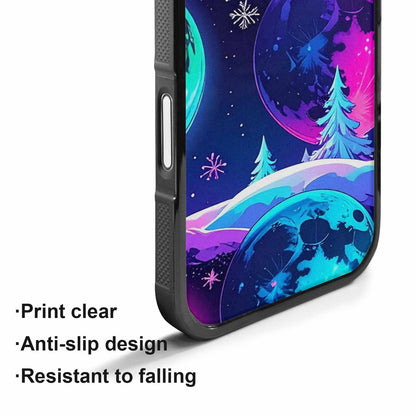 iPhone 17 Case — Neon Winter Moon Cartoon Cute, Customized Protective Case