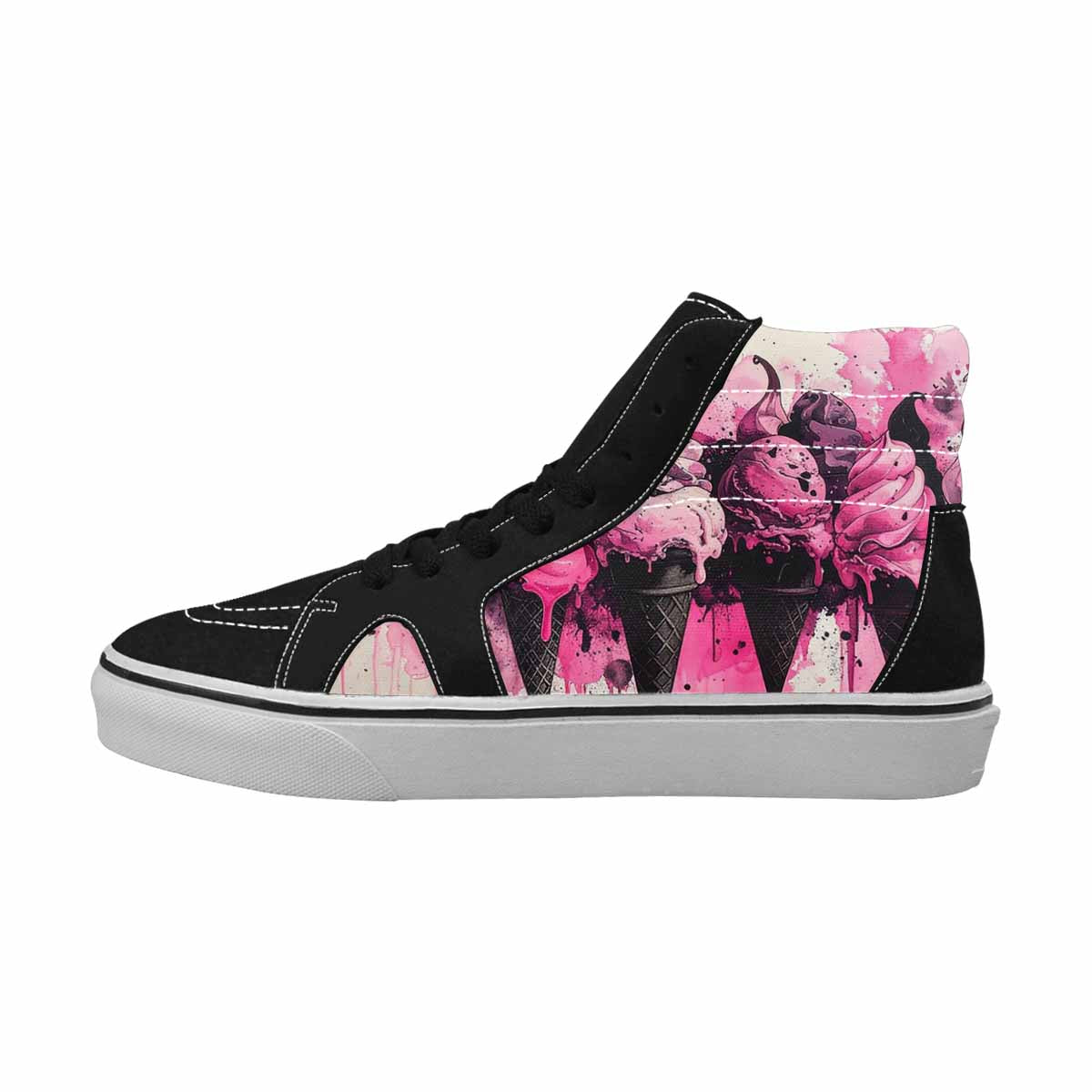 MEN'S Ice Cream Motif High Top Canvas Vibrant Chaos Sneakers