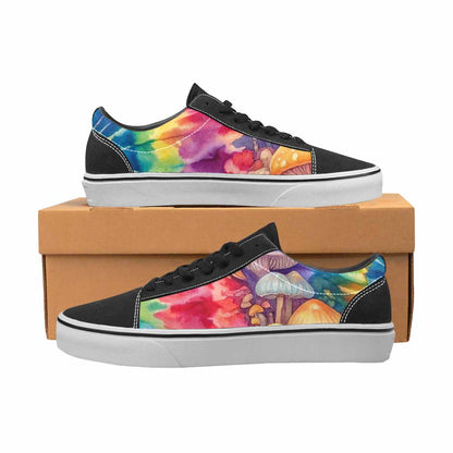 WOMEN'S Mushrooms  Tie Dye Lace-Up Canvas Wallpaper Art Sneakers