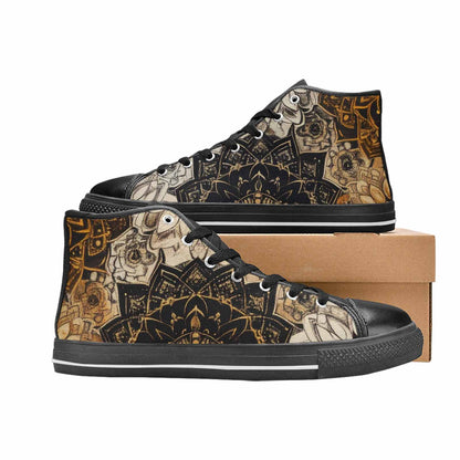 MEN'S Mandala High Top Canvas Neon Fantasy Sneakers