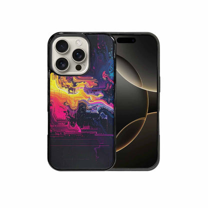 iPhone 16 Pro Case — Glitch Dark Art Seamless Pattern Vibrant, Custom Art Phone Cover