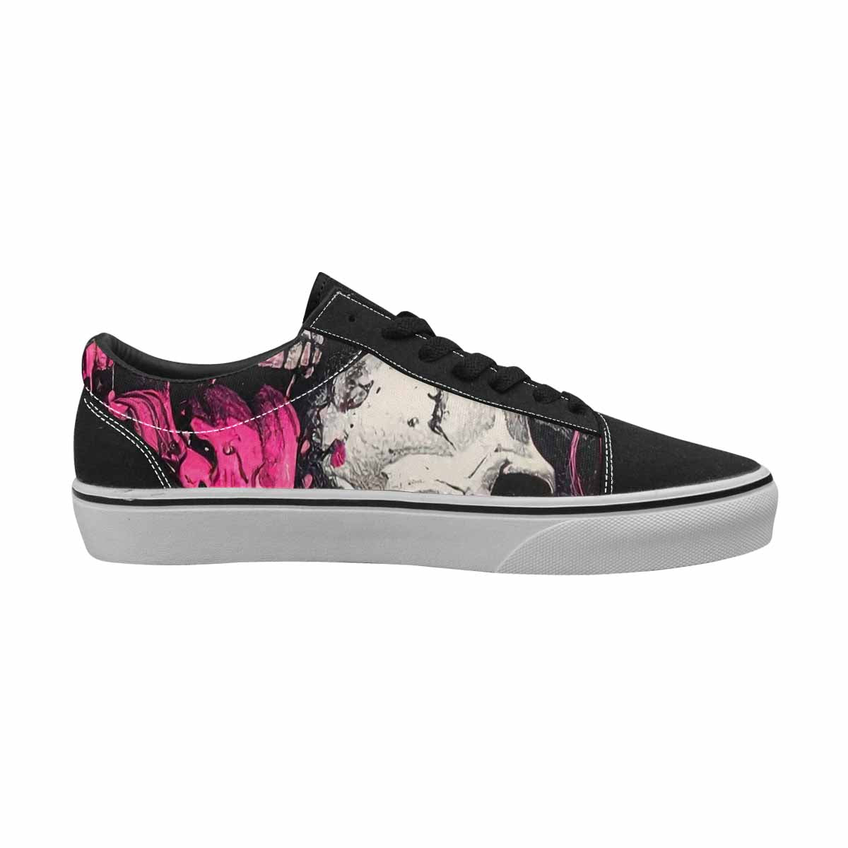 WOMEN'S Rainbow From Skull S Lace-Up Canvas Kaleidoscope Custom Sneakers
