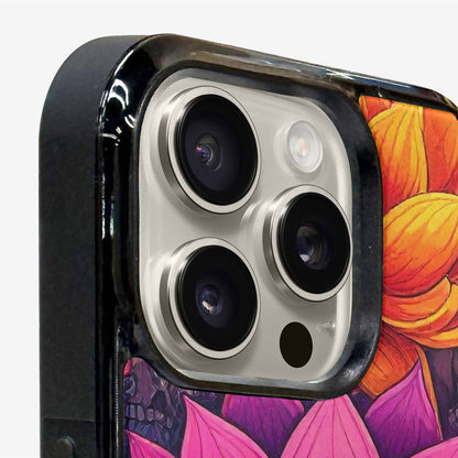 iPhone 16 Pro Max Case — Lotus Skulls, Unique Phone Case Design