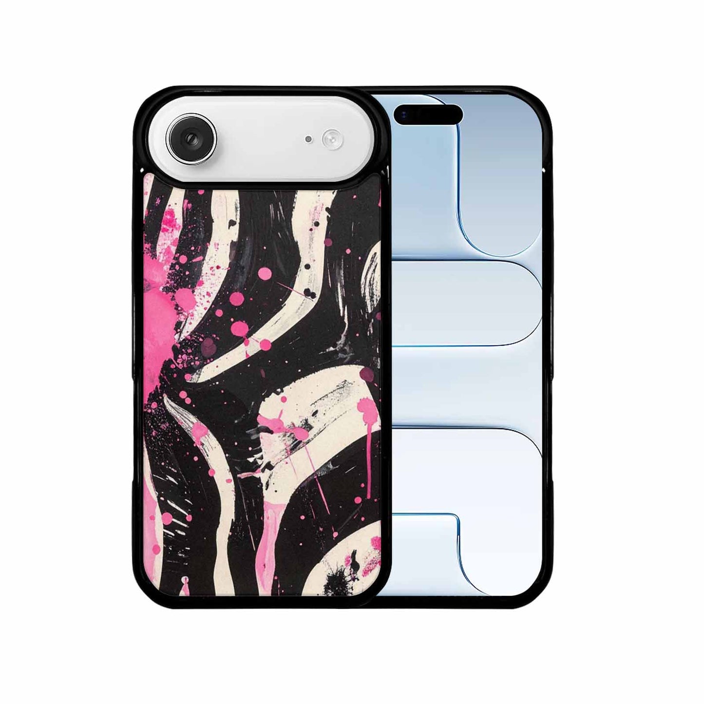 iPhone 17 Air Case — Black Pink Ink Zebra Stripe Animal, Original Design Phone Case