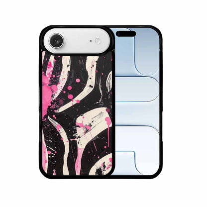 iPhone 17 Air Case — Black Pink Ink Zebra Stripe Animal, Original Design Phone Case
