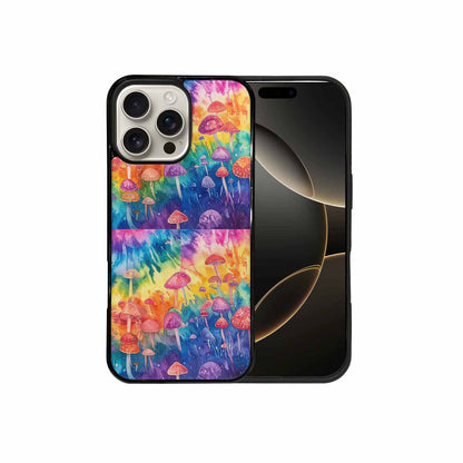 iPhone 16 Pro Max Case — Mushrooms Tie Dyemushrooms Pat, Custom Print Case Cover