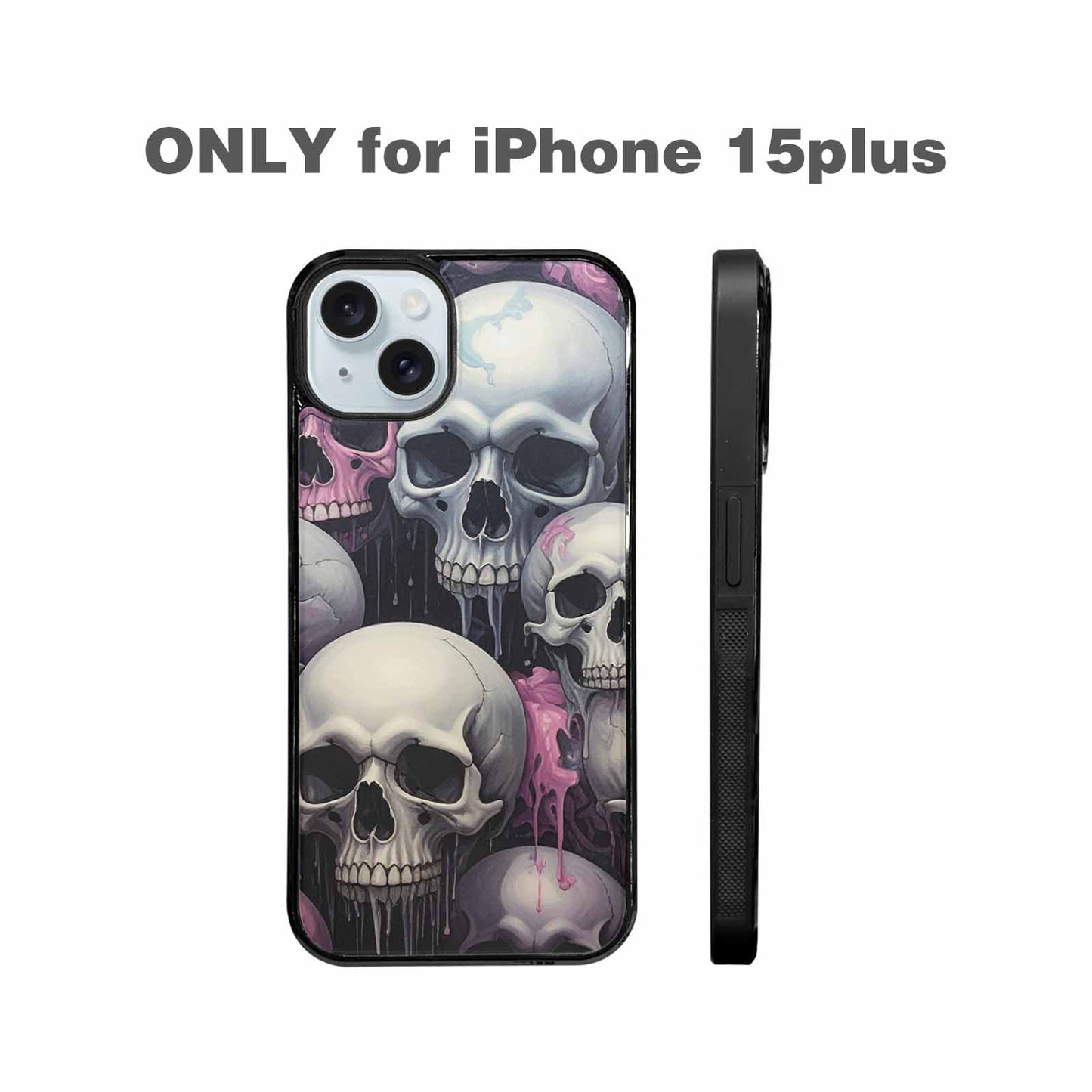 iPhone 15 Plus Case — Dark Black And White Color Tone, Unique Phone Case Design