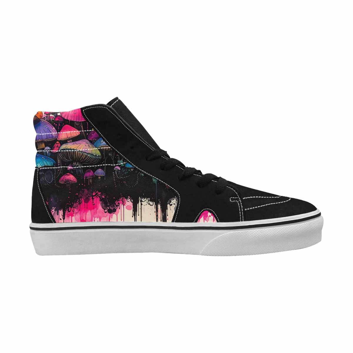 MEN'S Rainbow Drip Mushrooms High Top Canvas Kaleidoscope Sneakers