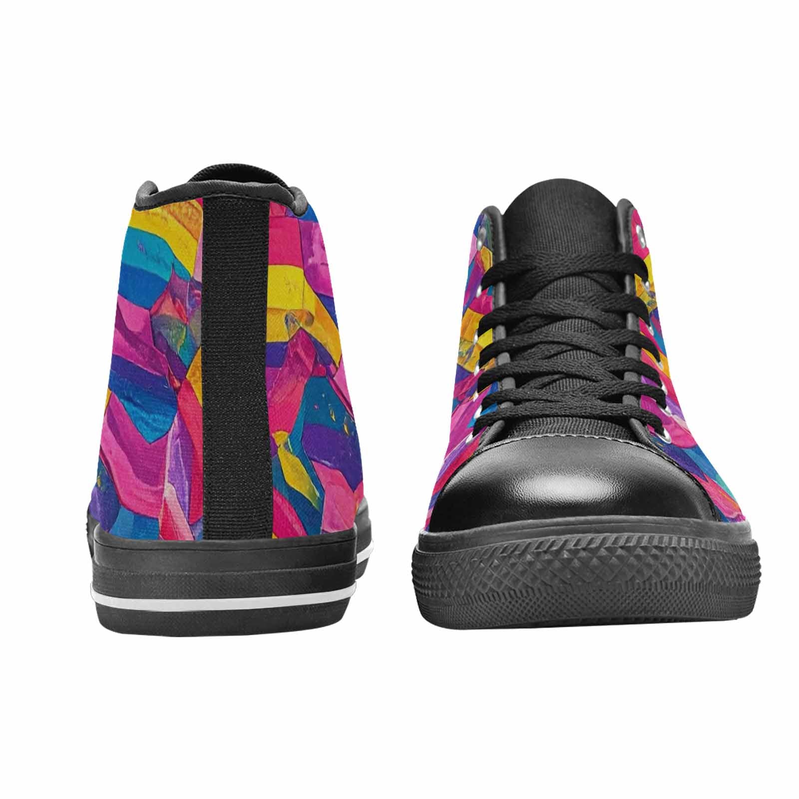 MEN'S Pansexual Flag Color High Top Canvas Dark Academia Custom Sneakers