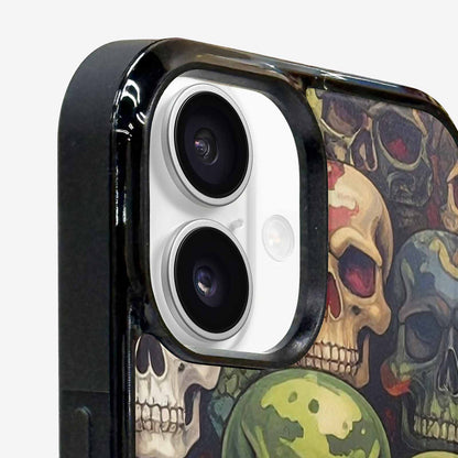 iPhone 16 Case — Skulls Pattern Hundreds Of Sma, Custom Phone Case