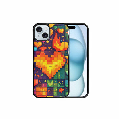 iPhone 15 Plus Case — Pixel Art 8 Bit Burst Pattern, Custom Print Case Cover