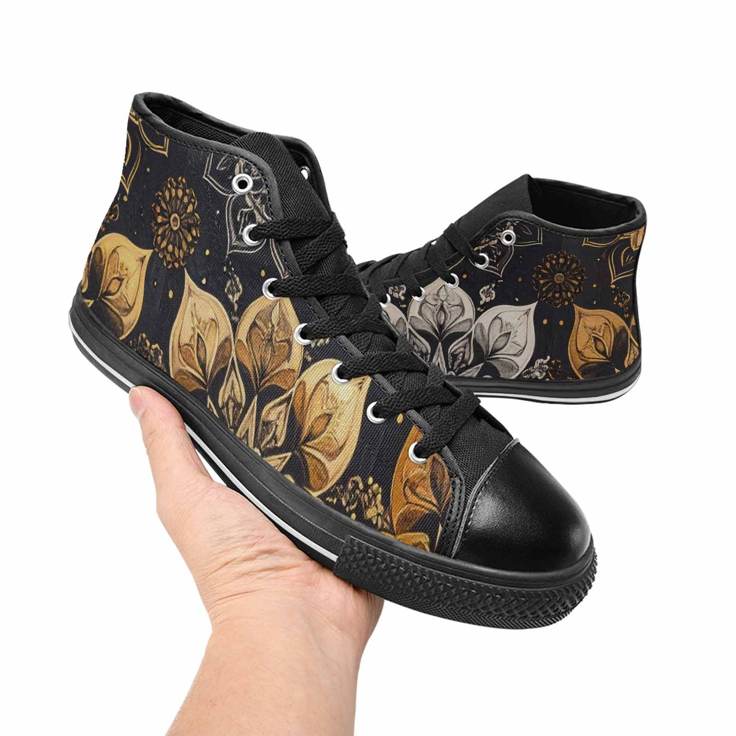 WOMEN'S Mandala High Top Canvas Grunge Sneakers