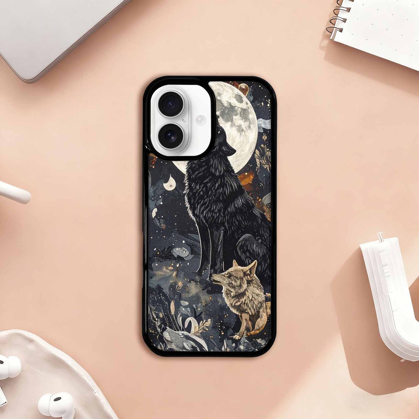 iPhone 17 Case — Small Wolf Silhouette And Original Art, Custom Phone Case