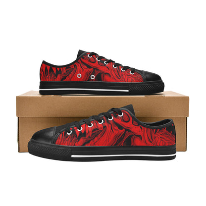 MEN'S Cc Demons Red Canvas Surreal Custom Sneakers