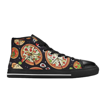 WOMEN'S Planet Chill Pizza High Top Canvas Vivid Custom Sneakers
