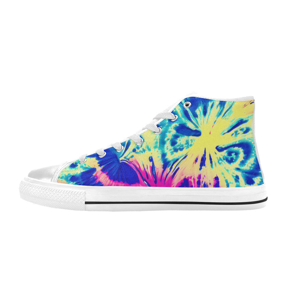 WOMEN'S Tie Dye Splash Retro High Top Canvas Cottagecore Sneakers