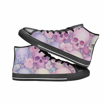 MEN'S Skulls - Pastel High Top Canvas Grunge Custom Shoes