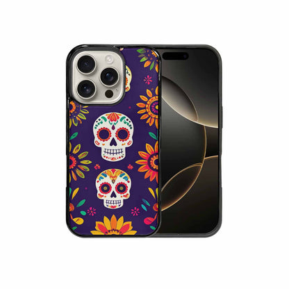 iPhone 16 Pro Case — Sunflowers Hundreds Of Skulls Art Seamless, Unique Phone Case Design