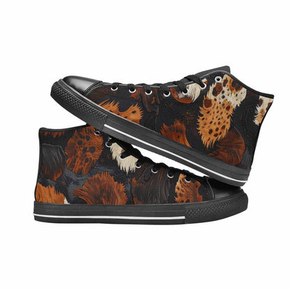WOMEN'S Cow Animal Print High Top Canvas Grunge Sneakers