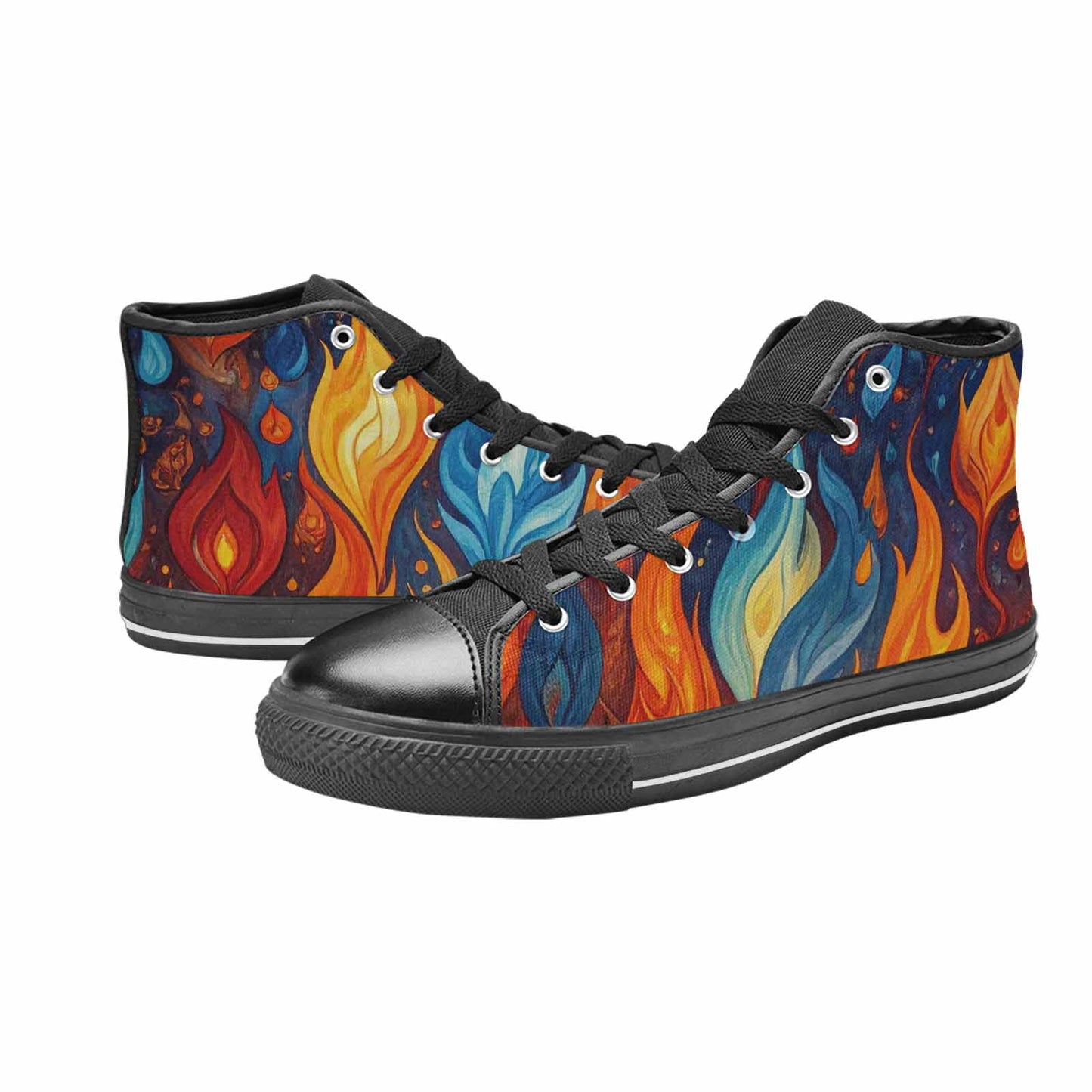 MEN'S Fire Flame High Top Canvas Dark Academia Shoes