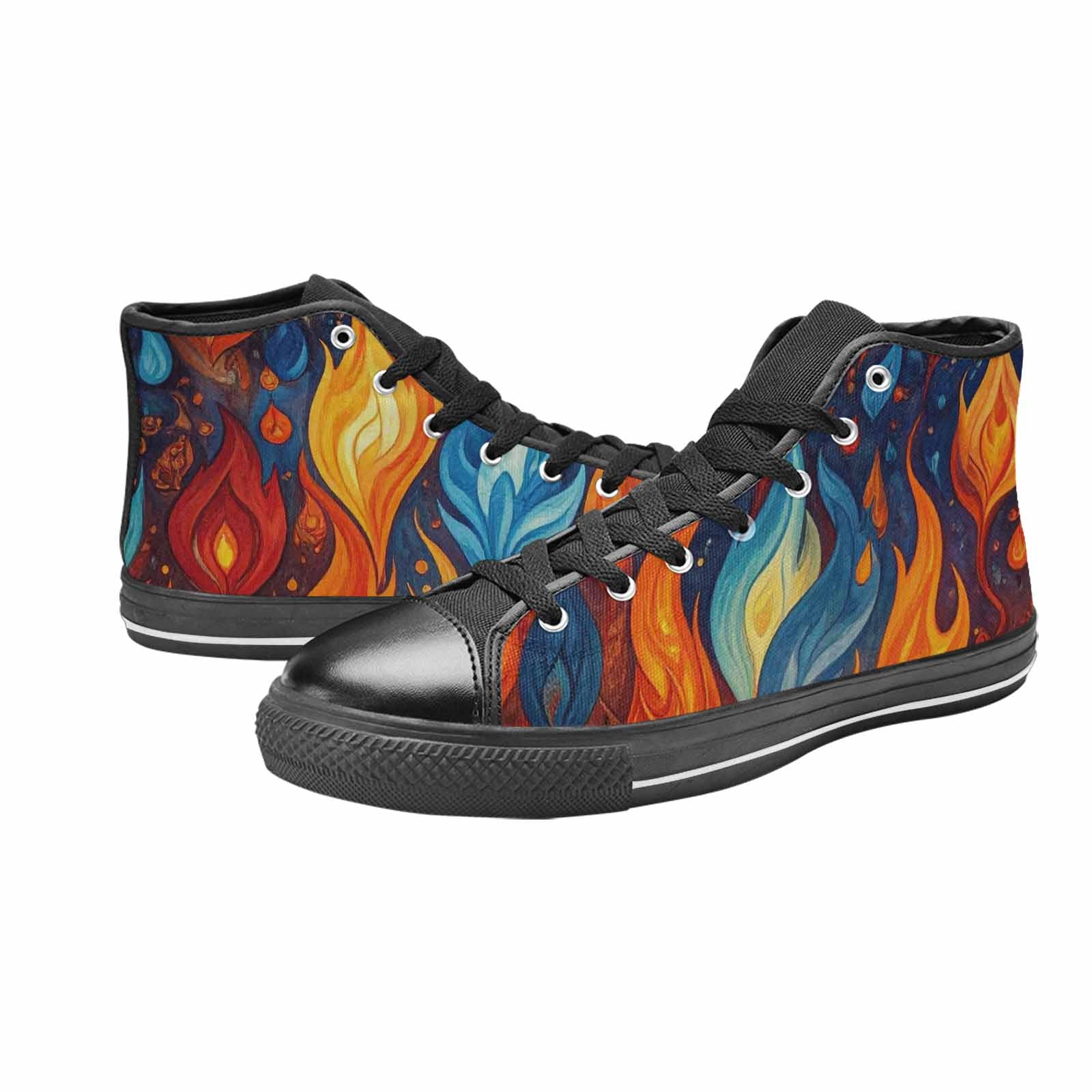 MEN'S Fire Flame High Top Canvas Dark Academia Shoes
