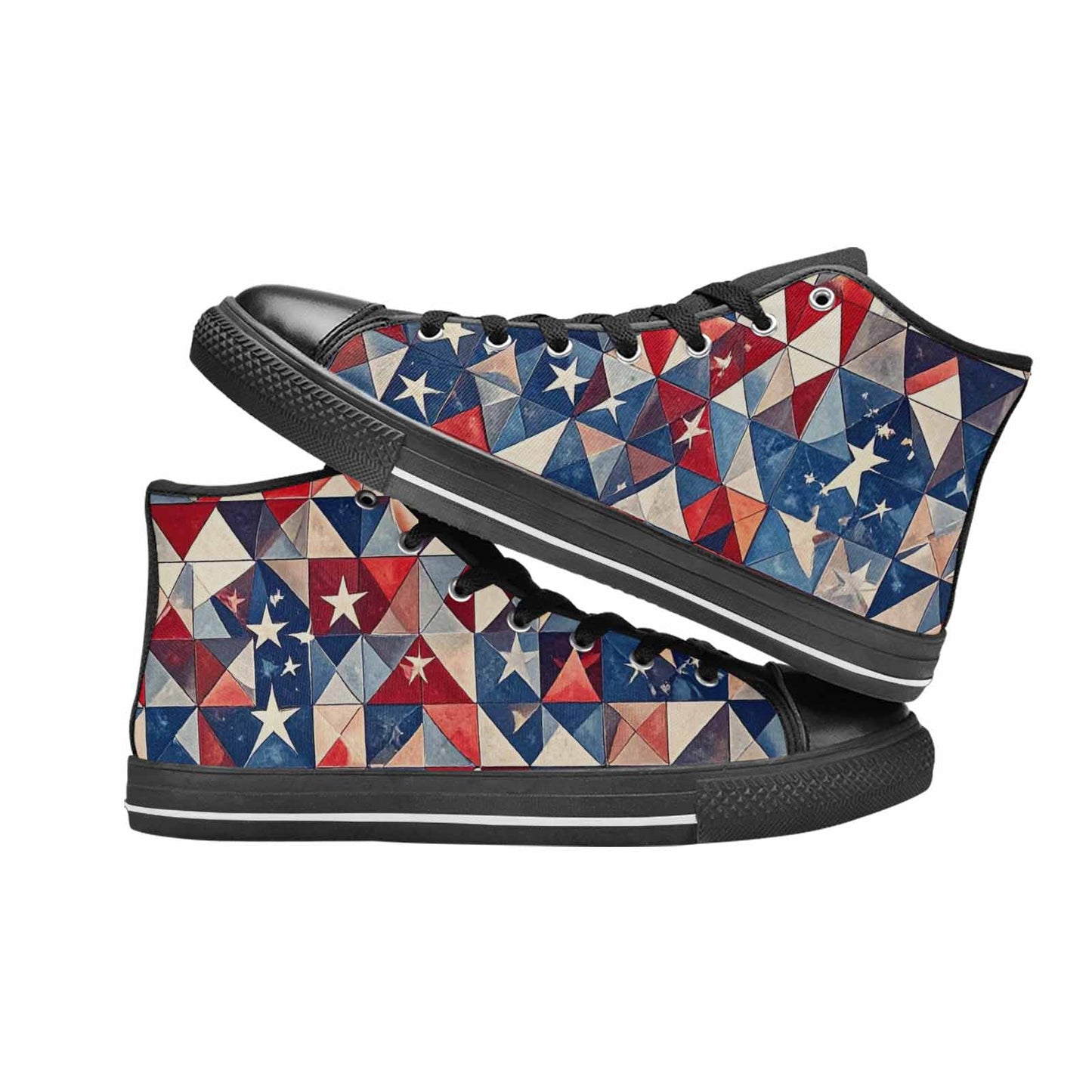 MEN'S American Flag Stars High Top Canvas Vivid Shoes