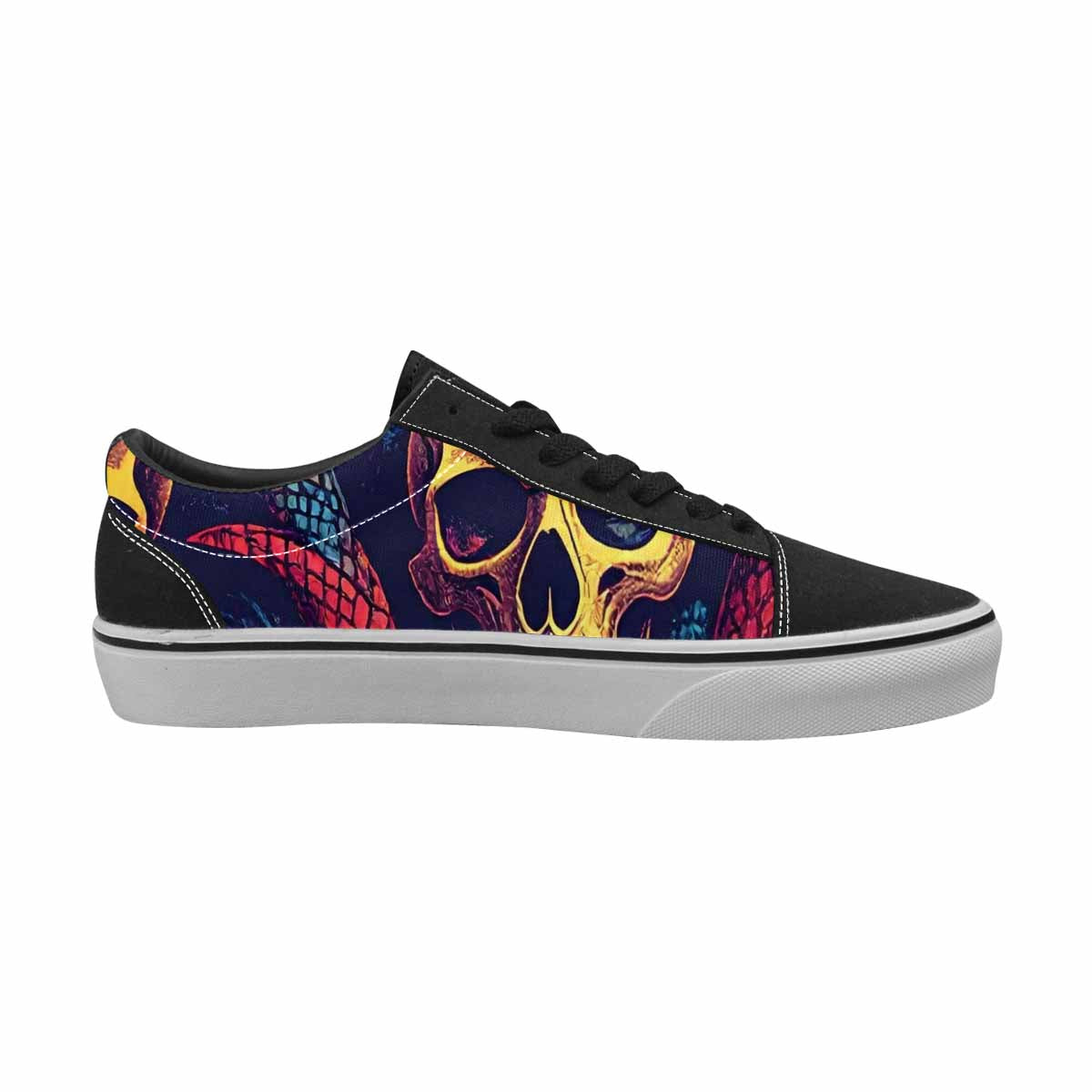WOMEN'S Snake Skulls Print Canvas Lace-Up Dreamcore Shoes