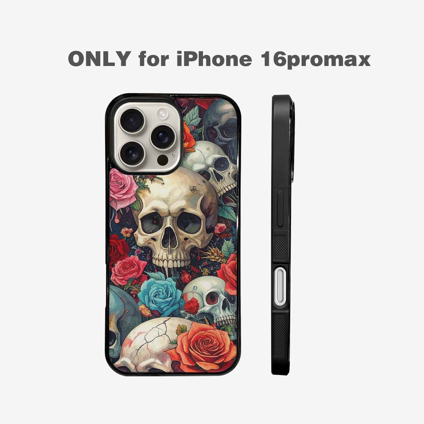 iPhone 16 Pro Max Case — Skulls And Rosesmelting Skulls A Aor, Personalized Phone Case