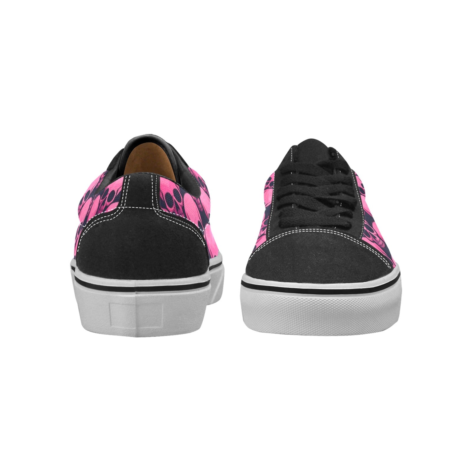 WOMEN'S Skull Underground Comix Black Low Top Skateboarding Aesthetic Sneakers