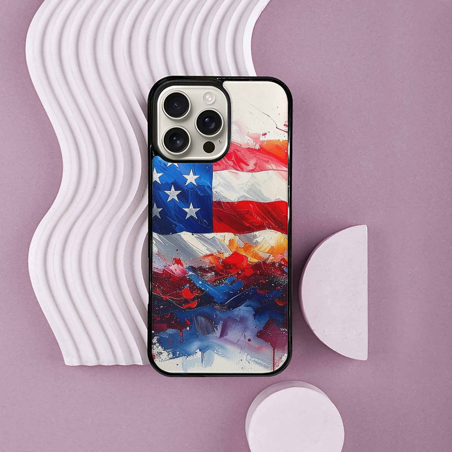 iPhone 16 Pro Max Case — Usa Flag Stars And Stripes Art, Personalized Phone Case