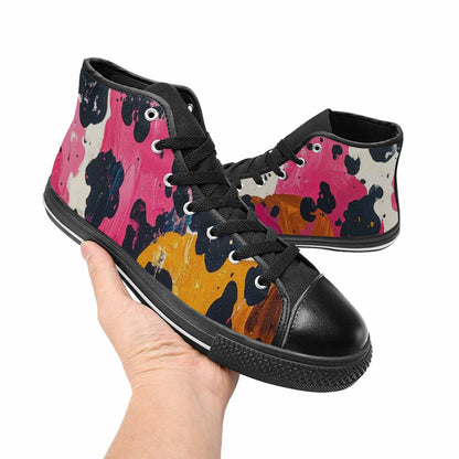 WOMEN'S Cow Animal Print High Top Canvas Cottagecore Shoes