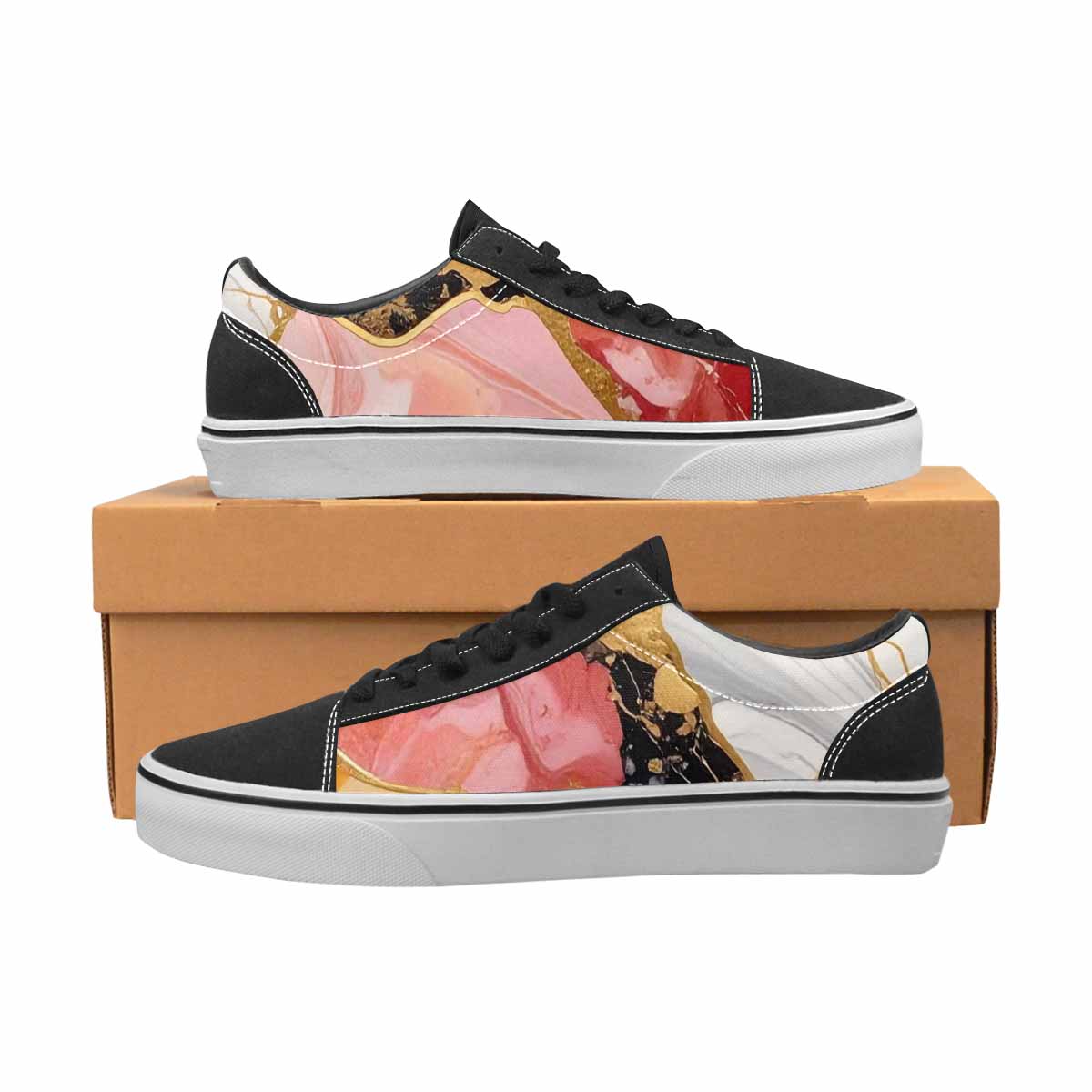 WOMEN'S Marble Vein Lace-Up Canvas Neon Fantasy Shoes