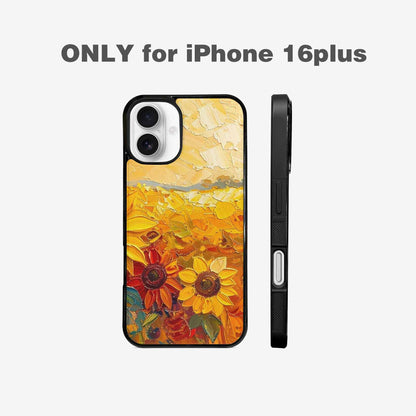 iPhone 16 Plus Case — Impressionist Sunflower Brushstroke Pattern Hundreds Of, Original Design Phone Case